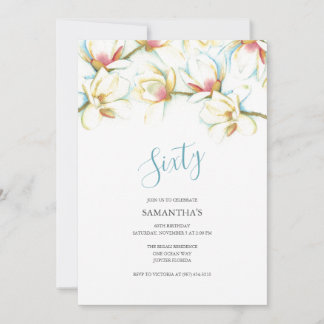 60. Geburtstag Einladung White Magnolias