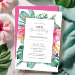 60. Geburtstag Einladungen Tropical Luau<br><div class="desc">Feiern Sie im Inselstil mit diesen tropischen luauischen Einladungen zum 60. Geburtstag mit fett roten Hibiskus-Blume und Aquarellpalmen-Blätter. Ideal für Party im Sommer und Feierlichkeiten zum hawaiianischen Thema, diese bearbeitbaren Geburtstagseinladungen für Erwachsene Set für eine lebendige Ansammlung. Ideal für Meilenstein-Events, diese Vorlage Anzug 60. Geburtstags-Ideen, Hinterhofhallen oder beachte Geburtstage. Erfahren...</div>