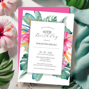 60. Geburtstag Einladungen Tropical Luau
