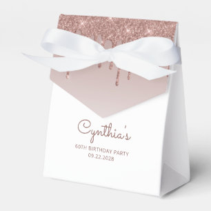 60. Geburtstag Elegant Roségold Glitter Drip Geschenkschachtel