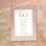 60. Geburtstag Elegante Rose Gold Glitzer Einladung<br><div class="desc">Mit seiner eleganten Rose Gold Glitzer ombre,  kann diese schicke 60. Geburtstagseinladung mit Ihren besonderen Geburtstagsfeierinformationen personalisiert werden. Entwickelt von Thisisnotme©</div>