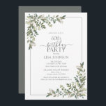 60. Geburtstag Eukalyptus Sage Green Botanical Einladung<br><div class="desc">Feiern Sie Ihren 60. Geburtstag stilvoll mit dieser schönen 60. Geburtstagsfeier Eukalyptus Sage Green Botanical Invitation! Mit eleganten grünen Eukalyptus-Elementen im botanischen Grün lädt diese Einladung Ihre Gäste zum Verweilen ein. Darüber hinaus können Sie die Party-Details mit modernen handgeschriebenen Kalligrafien auf der Kartenvorderseite personalisieren. Die Rückseite der Karte weist eine...</div>
