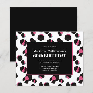 60. Geburtstag Feminine PINK LEOPARD PRINT