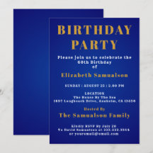 60. Geburtstag Festlegung von Standards Blue Birth