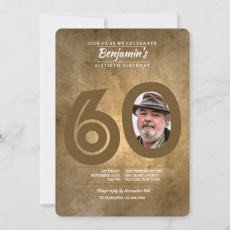 60. Geburtstag Foto Einladung