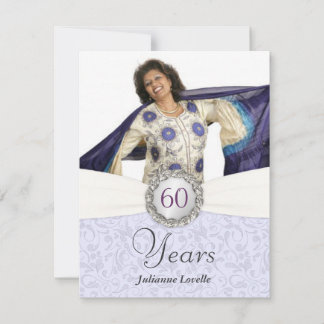60. Geburtstag Foto Einladungen - Antique Damask