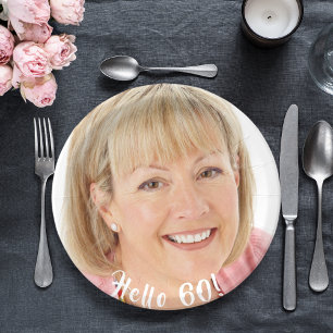 60. Geburtstag Foto hallo 60 sechzig Pappteller