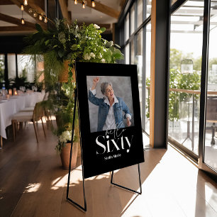 60. Geburtstag Foto Typografie modern minimal Poster