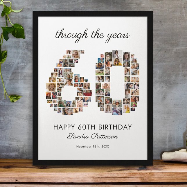 60. Geburtstag Fotocollage Poster (Von Creator hochgeladen)