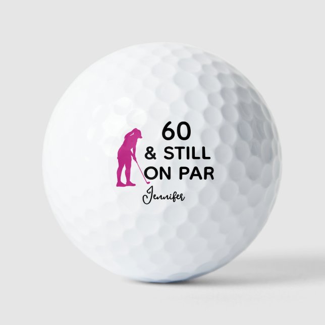 60. Geburtstag Frauen Golfer Funny Custom Golfball (Vorderseite)