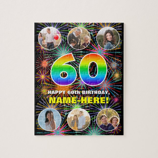 60. Geburtstag: Fun Rainbow #, Individuelle Name + (Vertikal)