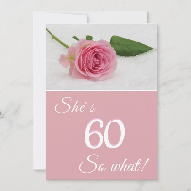 60. Geburtstag für ihre Motivierend Rosenkarte (Vorderseite)