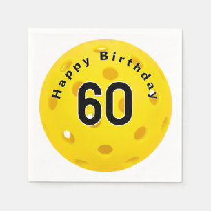 60. Geburtstag Gelbes Pickleball Serviette