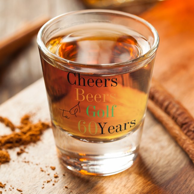 60. Geburtstag Golf Cheers Biere Minimales Party Schnapsglas (Von Creator hochgeladen)
