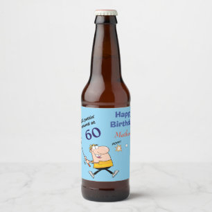 60 Geburtstag Golfer Bierflaschenetikett