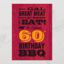 60. Geburtstag GRILLEN Grill Out Einladung