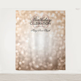 60. Geburtstag Hintergrund Rose Gold Glitzer Light Wandteppich