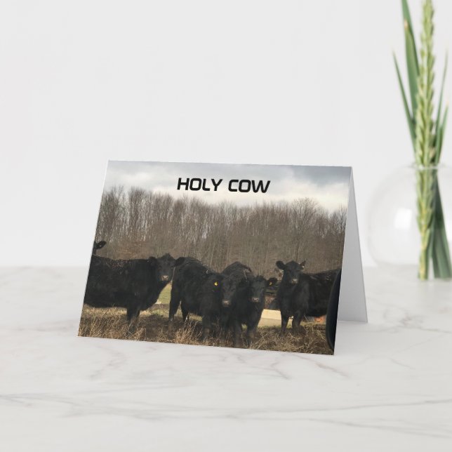 **60.** GEBURTSTAG "HOLY COW" KARTE (Vorderseite)