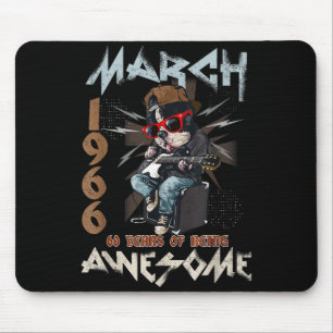 60. Geburtstag Hundeliebhaber März Grafik Kunst Mousepad