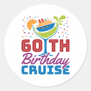 60. Geburtstag Kreuzfahrt 60 Jahre alt Runder Aufkleber