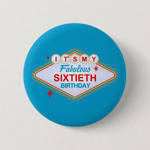 60. Geburtstag Las Vegass Button