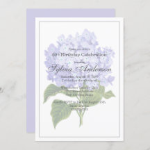 60. Geburtstag Lavender Hydrangea Einladung