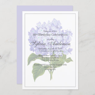 60. Geburtstag Lavender Hydrangea Einladung
