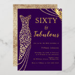 60. Geburtstag: Lila & Gold Dress 60. Folieneinladung<br><div class="desc">60th Birthday Foil Einladung Weitere Einladungen in unserem Nest- und Nestladen</div>