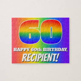 60. Geburtstag — mehrfarbiges Regenbogenmuster "60