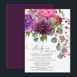 60. Geburtstag mit fabelhaftem Elegant Einladung<br><div class="desc">60. Geburtstag Einladungen mit fabelhaftem Elegant Floral 60. Das stilvolle Aquarell-Bouquet in Rosa,  lila und bordeauxfarben mit Grün. Fügen Sie einfach Ihren eigenen Text für Ihre 60-jährige Einladung hinzu. Personalisiert,  indem Sie den Text in den dafür vorgesehenen Textfeldern bearbeiten. Entworfen von ©Evco Studio www.zazzle.com/store/evcostudio</div>