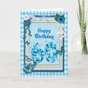 60. Geburtstag mit Scrapbook-Effekt Karte