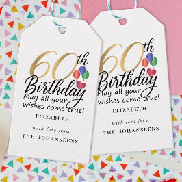 60. Geburtstag Moderne Schrift-Typografie Gold Sec Geschenkanhänger