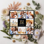 60. Geburtstag moderne Schwarz-Gold-Foto-Collage<br><div class="desc">60. Geburtstag moderne Schwarz-Gold Foto Collage Einladung. Modernes Skripttextdesign. Teil einer Sammlung.</div>