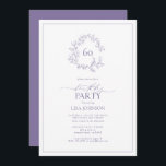 60. Geburtstag Modernes Lilac Lavender Leafy Wappe Einladung<br><div class="desc">Herzlich willkommen zu Ihrer Geburtstagsfeier! Aber keine Sorge, es ist noch nicht Zeit, ganz langsamer zu werden. Senden Sie diese eleganten 60. Geburtstag Moderne Lilac Lavender Leafy Wappen Einladungen und lass jedem wissen, dass Sie bereit sind, Party in Stil. Diese Einladungen sind mit einem handgezeichneten, grünen Kranz versehen, der die...</div>