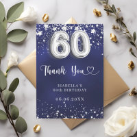 60. Geburtstag navy blauen Sterne Silber