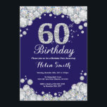 60. Geburtstag Navy Blue und Silver Diamond Einladung<br><div class="desc">Einladung zum 60. Geburtstag. Navy Blue und Silver Kristall Diamond. Eleganter Geburtstag Bash einladen. Erwachsener zum Geburtstag. Frauen zum Geburtstag. Männer zum Geburtstag. Für weitere Anpassungen klicken Sie bitte auf die Schaltfläche "Anpassen" und verwenden Sie unser Designwerkzeug,  um diese Vorlage zu ändern.</div>