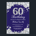 60. Geburtstag Navy Blue und Silver Diamond Einladung<br><div class="desc">Einladung zum 60. Geburtstag. Navy Blue und Silver Kristall Diamond. Eleganter Geburtstag Bash einladen. Erwachsener zum Geburtstag. Frauen zum Geburtstag. Männer zum Geburtstag. Für weitere Anpassungen klicken Sie bitte auf die Schaltfläche "Anpassen" und verwenden Sie unser Designwerkzeug,  um diese Vorlage zu ändern.</div>