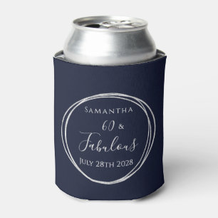60. Geburtstag Navy Silver Personalisiertes Gastge Dosenkühler