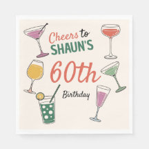 60. Geburtstag Party Cocktail-Abend Paper Napkin