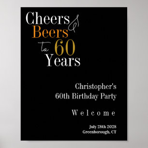 60. Geburtstag Party Willkommen Poster