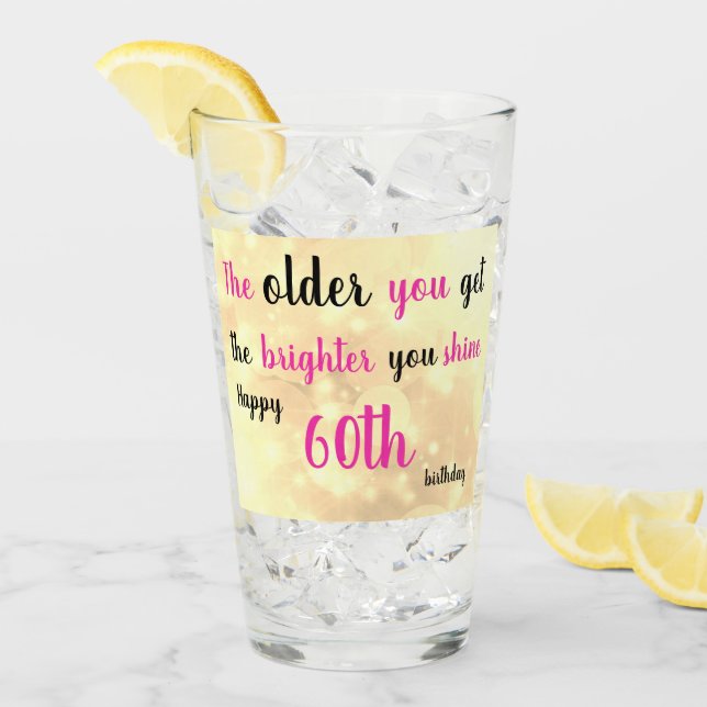 60. Geburtstag personalisierter Name Glas (Vorderseite Ice)