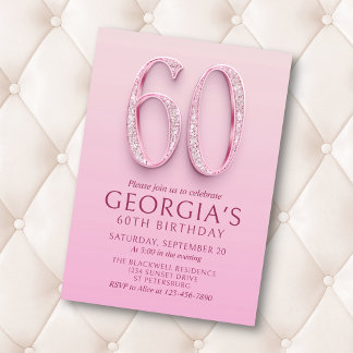 60. Geburtstag Pink Diamonds Einladung