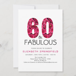 60. Geburtstag Pink Floral Sixty & Fabulous Einladung