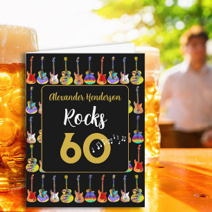 60. Geburtstag Rock and Roll Gitarre Name einfügen Karte