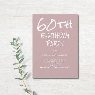 60. Geburtstag Rosa Party Einladung