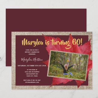 60. Geburtstag Rustikales Foto Party Einladung