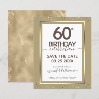 60. Geburtstag Save the Date Einladung