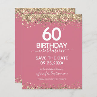 60. Geburtstag Save the Date Einladung