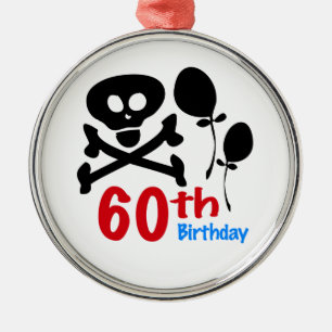60. Geburtstag Schädelkreuze Silbernes Ornament
