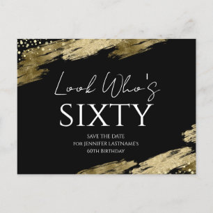 60. Geburtstag Schau Wer Gold Schwarz Save the Dat Postkarte